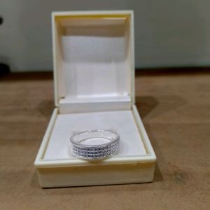 Zirconia Diamond Ring Pure Silver
