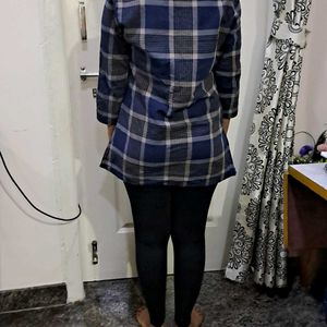 Max Navy Blue Checkered Tunic