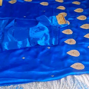 Blue Sari With Blouse