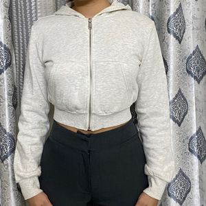 H&M Crop Zip Through Hoodie