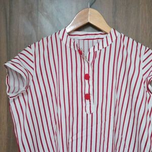 Red Whit Striped Kurta (XXL)