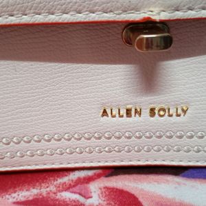 ALLEN SOLLY WHITE & RED OPEN HAND CLUTCH Chic BAG