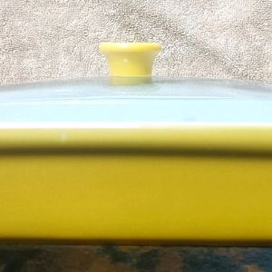 Ceramic Rectangular serving dish with glass lid