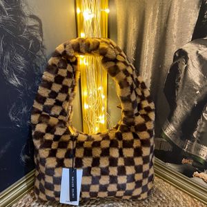 Mango Limited Edition Fur Bag Chess