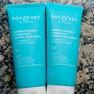 DOT & KEY Barrier Repair + Hydrating Gentle Face Wash With Probiotic|Ceremide Face Wash|Face Wash For Dry Skin,Normal Skin&Sensitive Skin