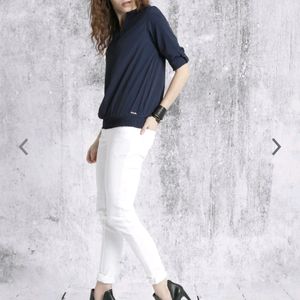 Roadster Blue Rolled Sleeves Shirt