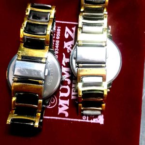 Men's watches golden and two tone pack of tw