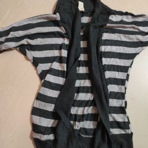 Grey And Black Shrug By Ginger