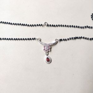 Pure Silver Flower 🌺 Pink CZ Mangalsutr