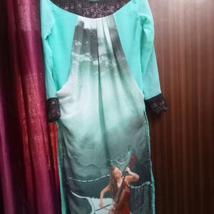 Straight Beautiful Long Kurti with Front Design