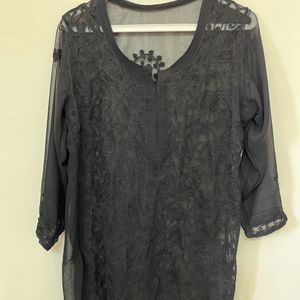 Pure Chiffon Chikankari Kurti