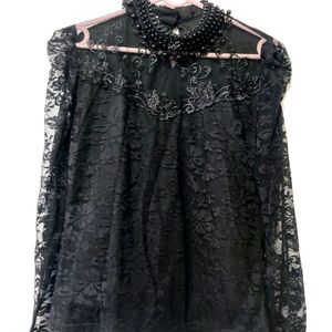 Black Embroidery Top