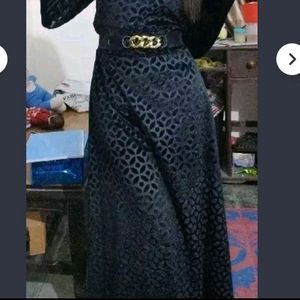 Black Velvet Long Dress For Women Or Girls Like Ne