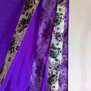 Chiffon Bordered Saree 💜