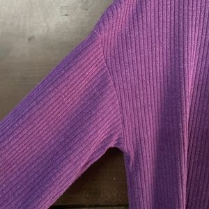 bodycon purple sweater dress