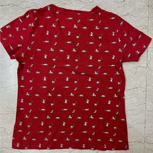 Red Cat Print Tee