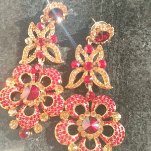 Stone Red Earrings