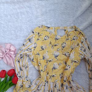 AND Cute Floral Yellow Top