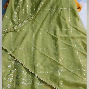 New Lemon Green Colour Heavy Embroidered Kurta Set