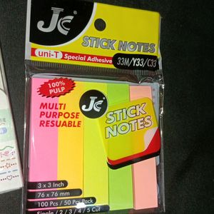 Roller Pen And Sticky Notes