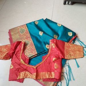 New Festive Wear Saree With Blouse