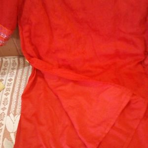 Red Kurti Set For Women