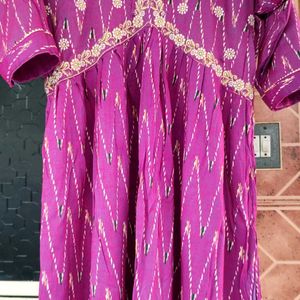 Purple Alia Cut Kurti