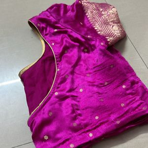 Gajji Silk Saree With Blouse 38 Siz Hot Pink Colou