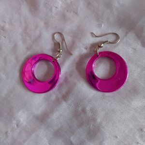 Dark Pink Color Earrings