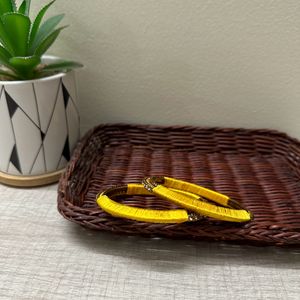 Golden Bangle With Yellow Thread