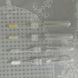 Travel toothbrushes with a case