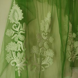 Green Net Embroidered Dupatta