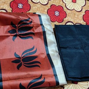 Paper Silk Saree With Blause Piece