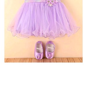 Lavender Birthday Frok For Baby Girl With Sho