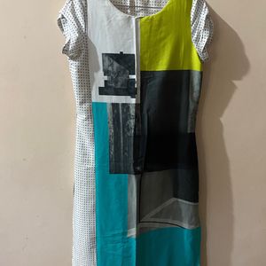 W White & Abstract Design Kurti