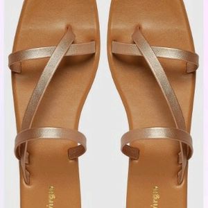 METALLIC ROSEGOLD CRISSCROSS FLATS (Totally New)