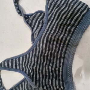 Grey black lining bra