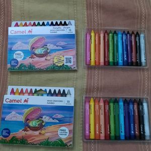 Wax Jumbo Crayons 13 Shades Bright Colours