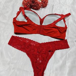 Sexy  ♥️ Red Bra Penty Set For Bride