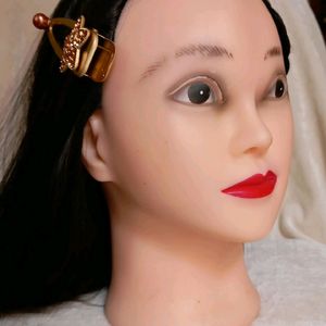 Black Long Hair Dummy With Small Stand