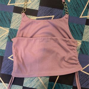 Lavender Chain Halter Neck Top