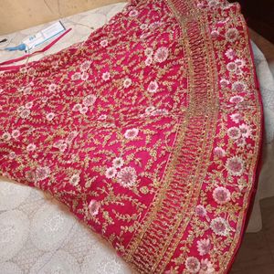 Cherry Pink Heavy Handworked Lahenga