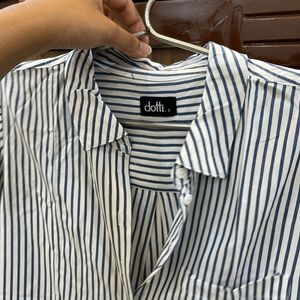 Formal Blue And white Stripped Shirt