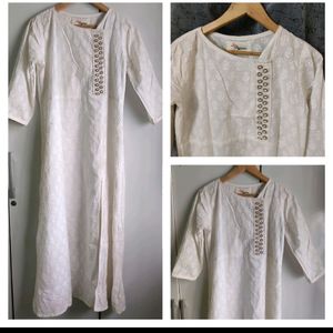 White Floral Kurta