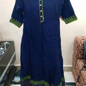 🔴anarkali Kurta For Women With Golden Dupatta