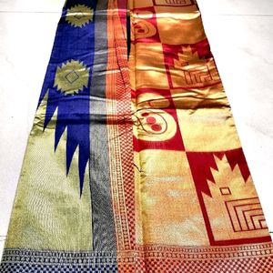 Brand New Fancy Kanjivaram Silk Saree With BP