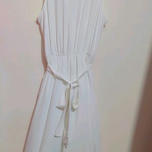 White Cut Sleeves Long Dress For Girl Or Woman