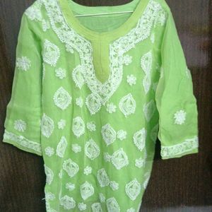 Short Chikankari Kurta