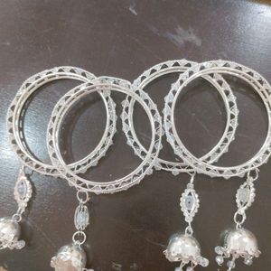 White Jhumar Bangles