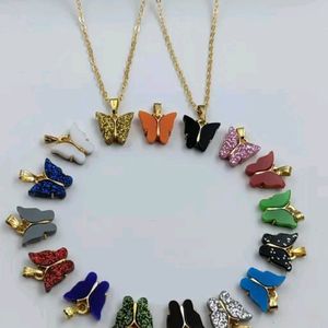 Quantity(16)Butterfly Necklace